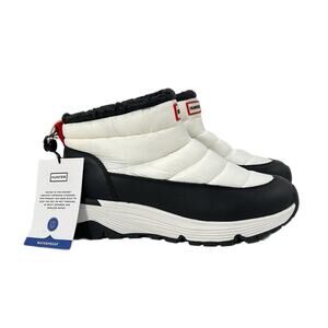 Hunter Women's Annes Waterproof Insulated Snow Booties Size 9 White Black NEW